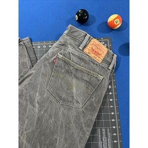 Levi's 501 Original Fit Jeans Men's 42x32 Gray 100% Cotton Smoke / Cloudy Fade